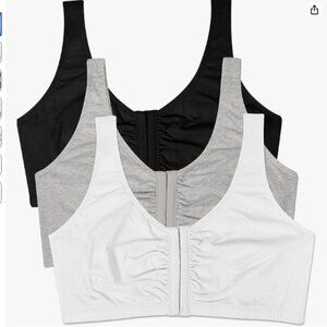 Fruit of the Loom Women's Multi-Pack Front Closure Cotton Bra, 36